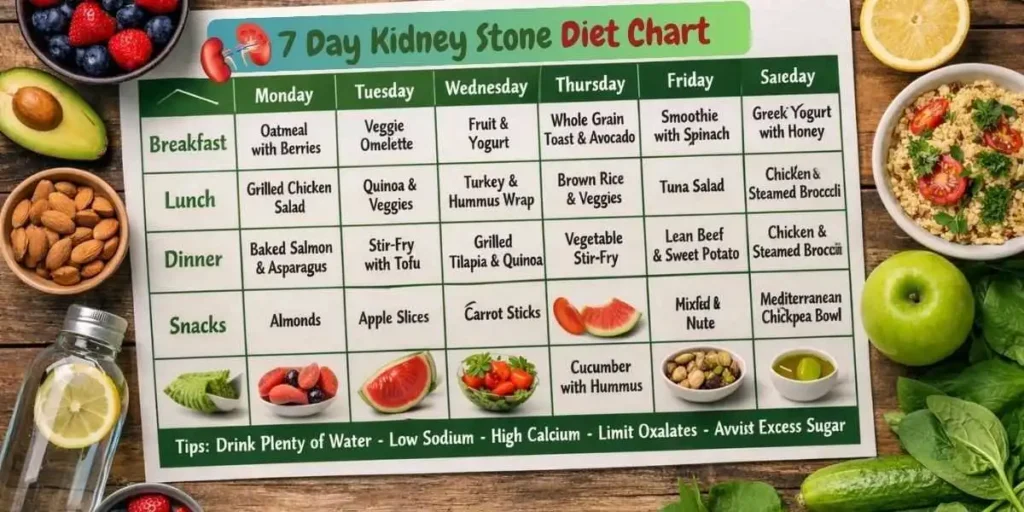 Day Kidney Stone Diet Chart